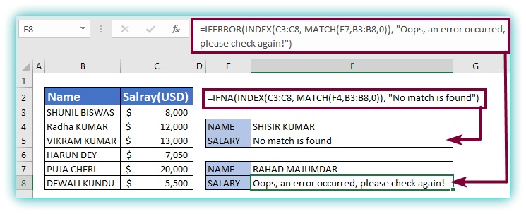 INDEX and MATCH Function  advanced Examples