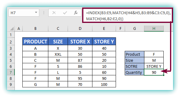 INDEX and MATCH 