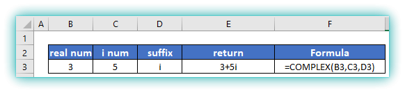 Format complex numbers in excel