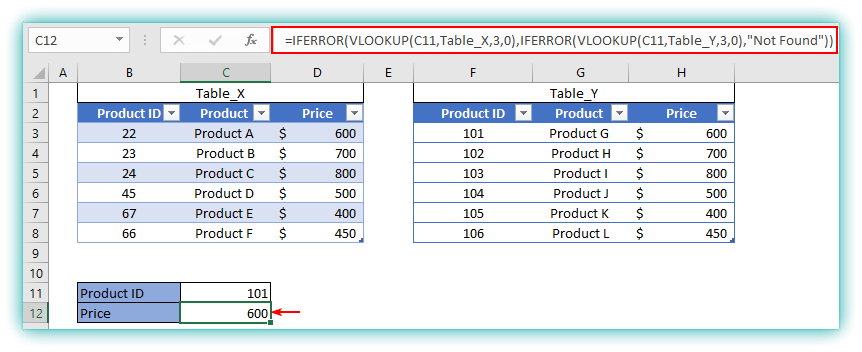 vlookup formula in excel with example table array