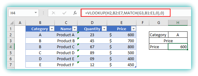 VLOOKUP Function Excel with Multiple Criteria2