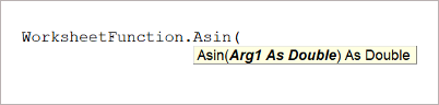 Syntax of the VBA Asin Function