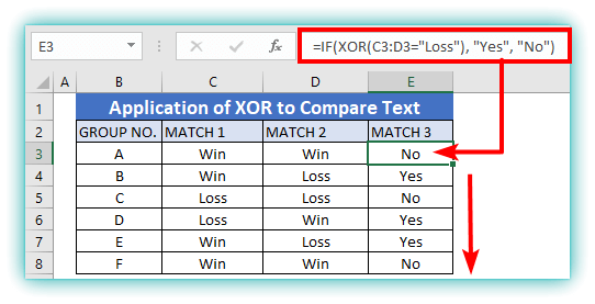 xor function in excel with example 1