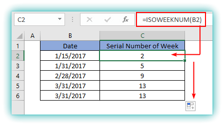  ISOWEEKMUM  Function in Excel - Examples