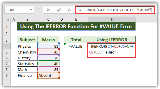  Use The IFERROR Function in Excel 