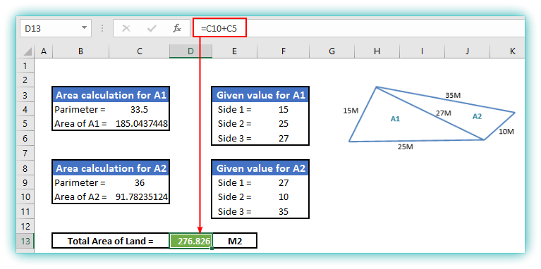 irregular Land Area Calculator Excel Download