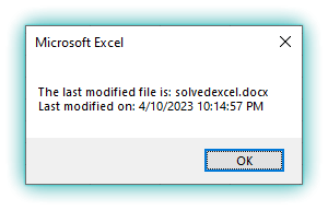 VBA Find Last Modified File in Folder