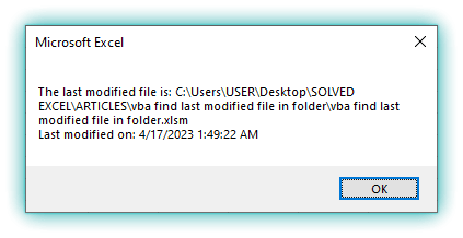 VBA Find Last Modified File in Folder1